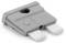 Support de fusible plat gris, rectangulaire, avec deux contacts métalliques plats, utilisé dans les systèmes électriques pour la protection contre les surintensités.