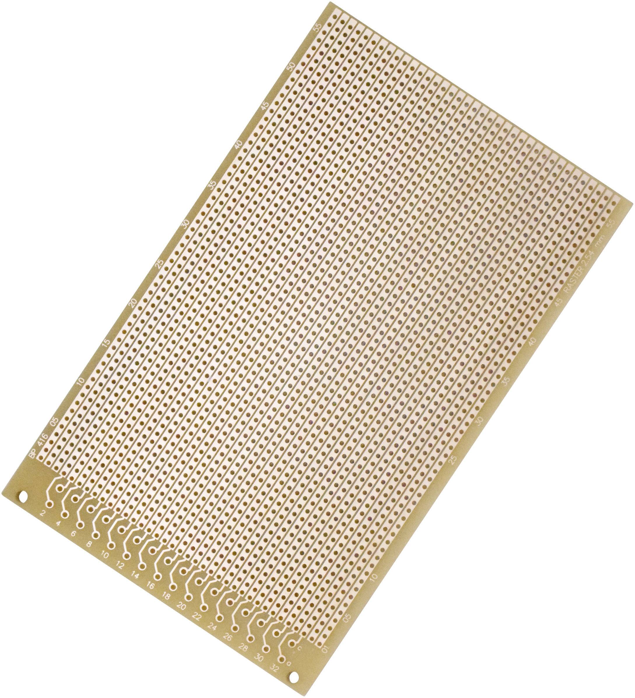 TRU COMPONENTS Platine Euro Bakélite (L x l) 160 mm x 100 mm 35 µm Pas 2.54 mm Contenu 4 pc(s)-1