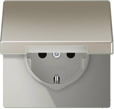 Jung simple Insert Prise avec cache rabattable  acier inoxydable ES1520KIKL 1 pc(s)