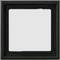 Cadre d'interrupteur à bordure noire avec ouverture carrée au centre ; design épuré et minimaliste.