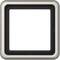 Un cadre carré à finition métallique brillante, adapté pour un couvercle d'interrupteur ou de prise, avec un encadrement intérieur noir.