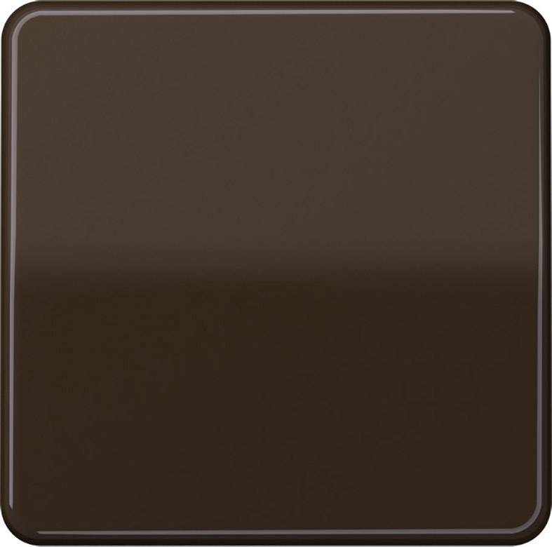 Morceau de chocolat carré, brun foncé.