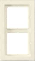 Un cadre en plastique beige, vertical, avec deux découpes rectangulaires au centre.