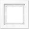 Cadre carré de couleur blanche pour interrupteur, sans mécanisme d'interrupteur, sur un fond neutre.