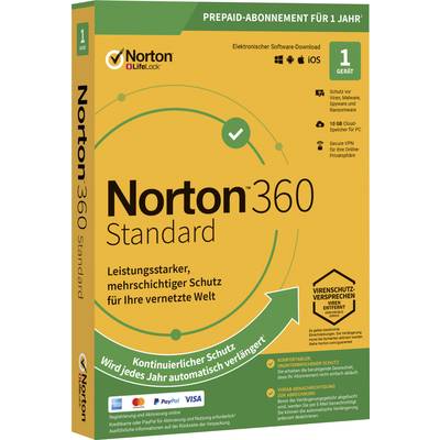 Norton Life Lock Norton™ 360 Standard 10GB GE 1 USER 1 DEVICE 12MO licence annuelle, 1 licence Windows, Mac, Android Ant