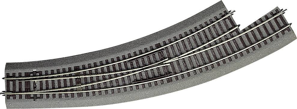 (H0) Voie Rocoline (avec ballast) 42572 Aiguillage enroulé, à gauche 1 pc(s)