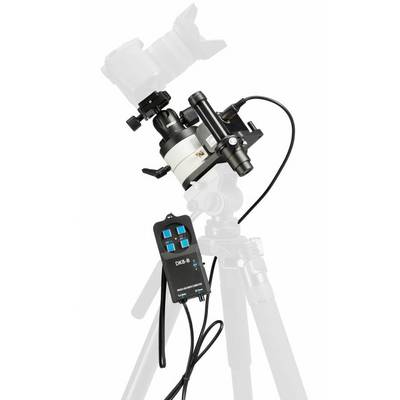 Caméra sur un trépied avec télécommande pour un contrôle de mouvement automatisé, adapté pour la photographie en time-lapse ou astrophotographie.