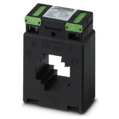 'Convertisseur de courant, rectangulaire, en noir avec des accents verts et des indications techniques sur le dessus. Utilisé dans les circuits électriques.'