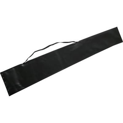 Sac à main noir, long et étroit, adapté au transport d'objets allongés.
