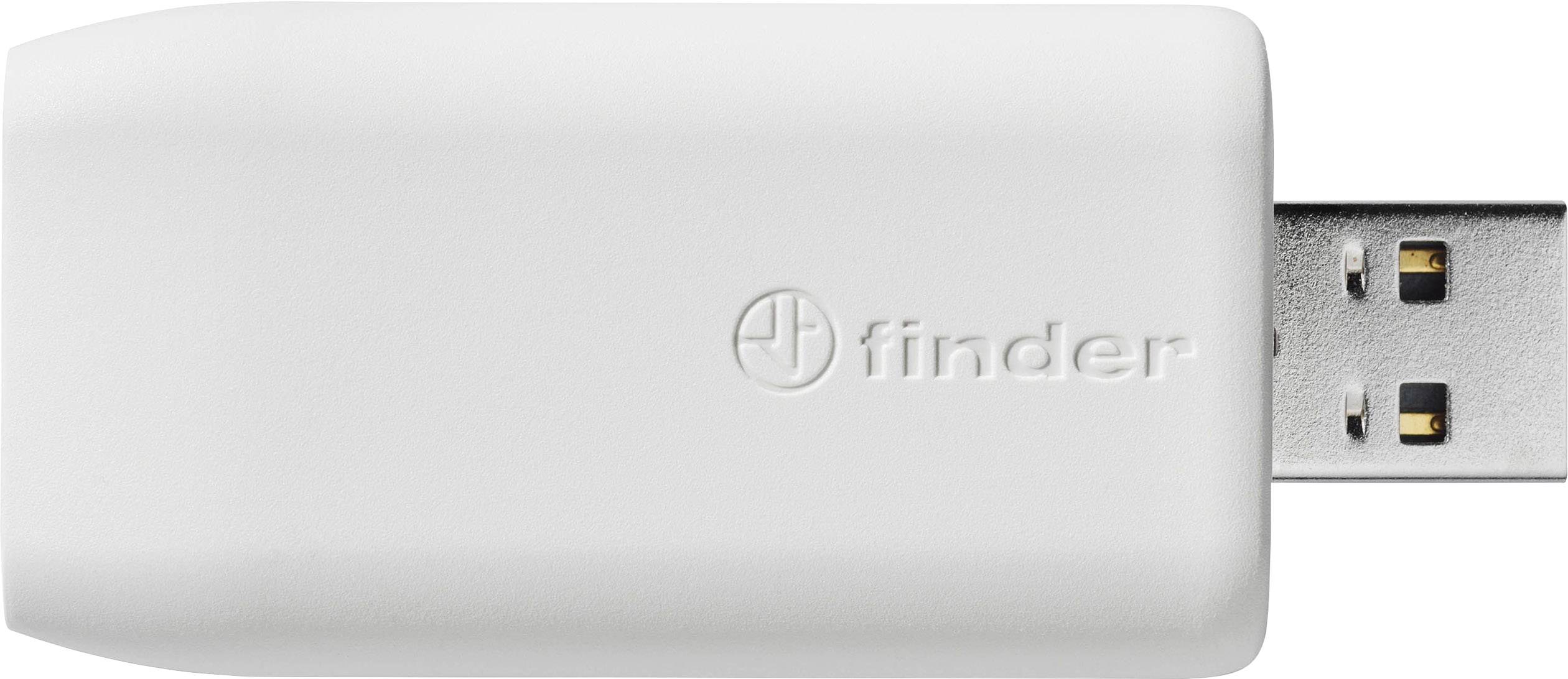 Clé USB blanche ; l'inscription 'finder' est visible.