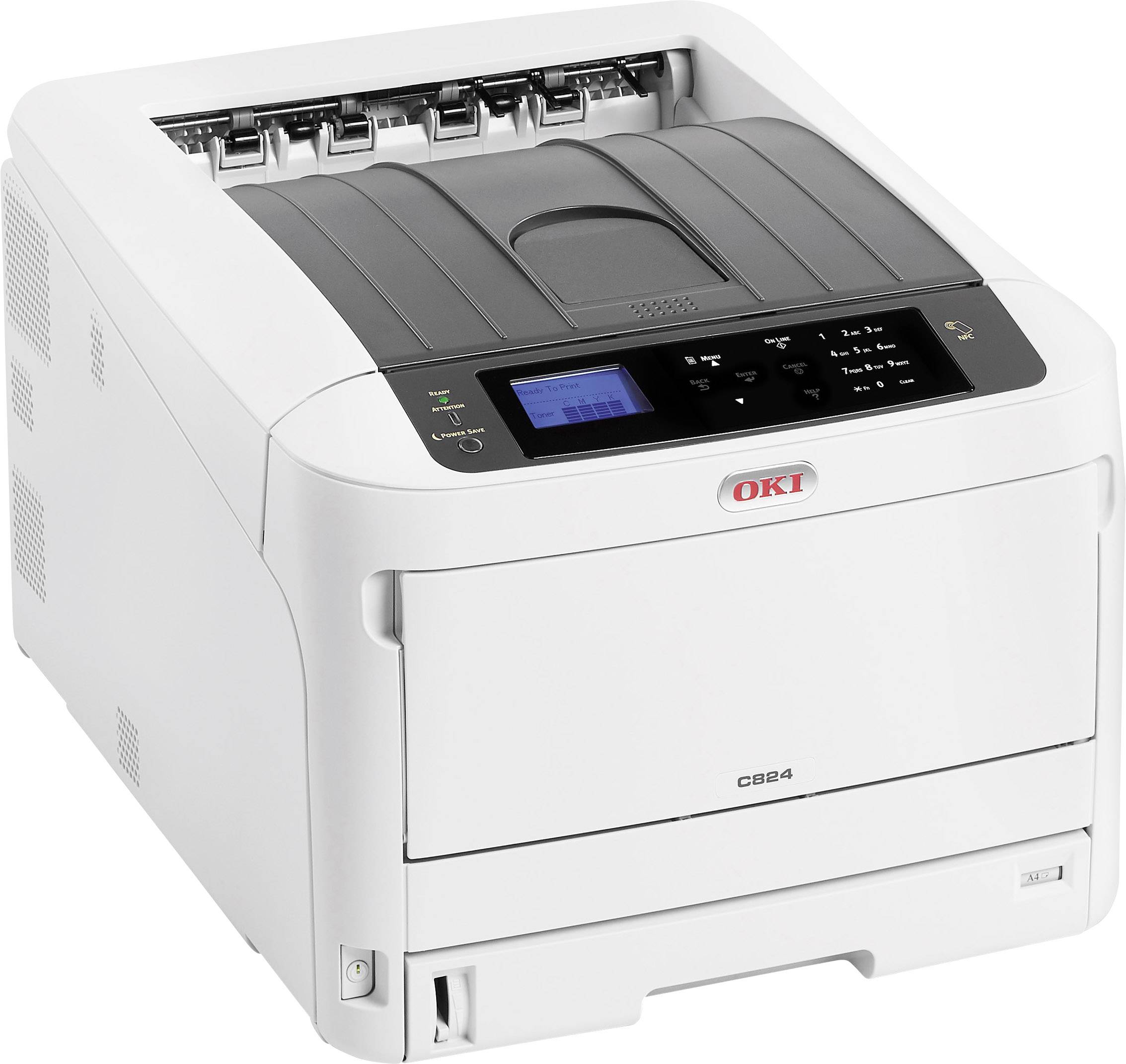 OKI C824dn Imprimante à jet d'encre LED, couleur couleur A3 26 pages/min (ISO) 26 pages/min (ISO) 1200 x 600 dpi réseau,-4