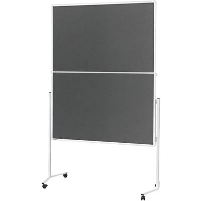 Magnetoplan tableau d'animation 2111301 (l x H) 1200 mm x 1500 mm feutre gris, blanc utilisable des deux côtés, avec rou