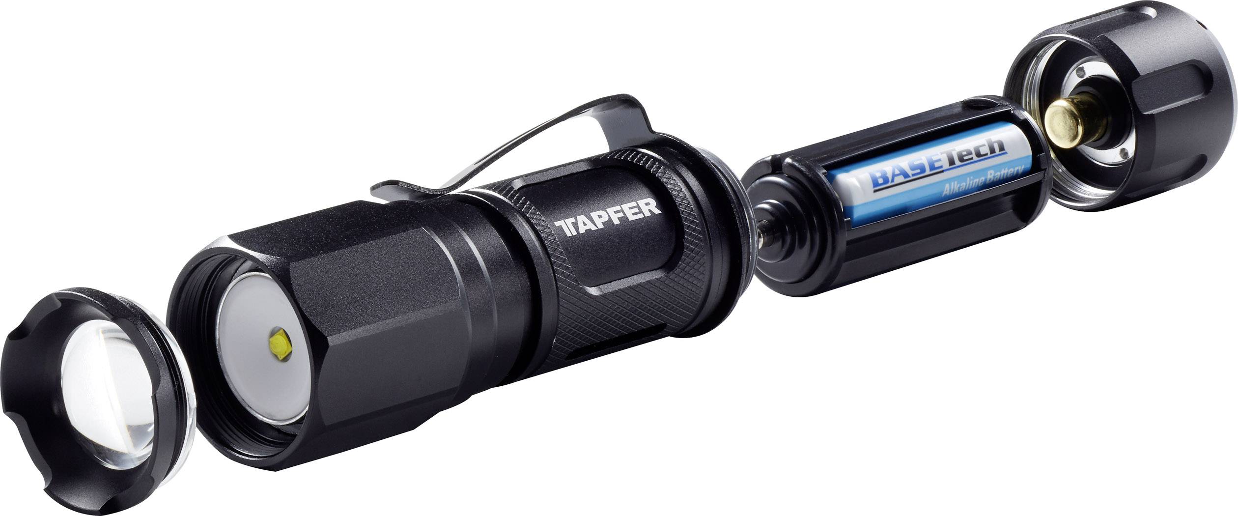 Tapfer 5001LTF LED Lampe de poche taille du point réglable, avec clip ceinture à pile(s) 350 lm 116 g-5