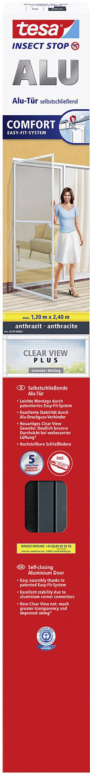 'Porte-moustiquaire : Cadre en aluminium avec maille, installation facile. Confortable et robuste. Protection contre les insectes lorsque la porte est ouverte.'