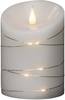 Konstsmide 1844-190 Bougie en cire véritable à LED blanc blanc chaud (Ø x H) 100 mm x 140 mm avec effet 3D, avec interrupteur