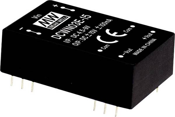 MEAN WELL DCWN03E-12 Module convertisseur CC/CC 125 mA 3 W Nbr. de sorties: 2 x Contenu 1 pc(s)