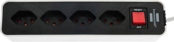 Bloc multiprise avec interrupteur Brennenstuhl 1153242020 x4 blanc, noir fiche CH 1 pc(s)