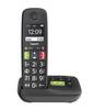 Gigaset E290A DECT/GAP Téléphone sans fil compatible avec les appareils auditifs, répondeur téléphonique, fonction mains libres, babyphone noir