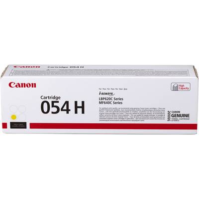Cartouche d'encre Canon 054 H, compatible avec les séries LBP620C et MF640C, haute capacité. L'emballage avant présente le logo de la marque.