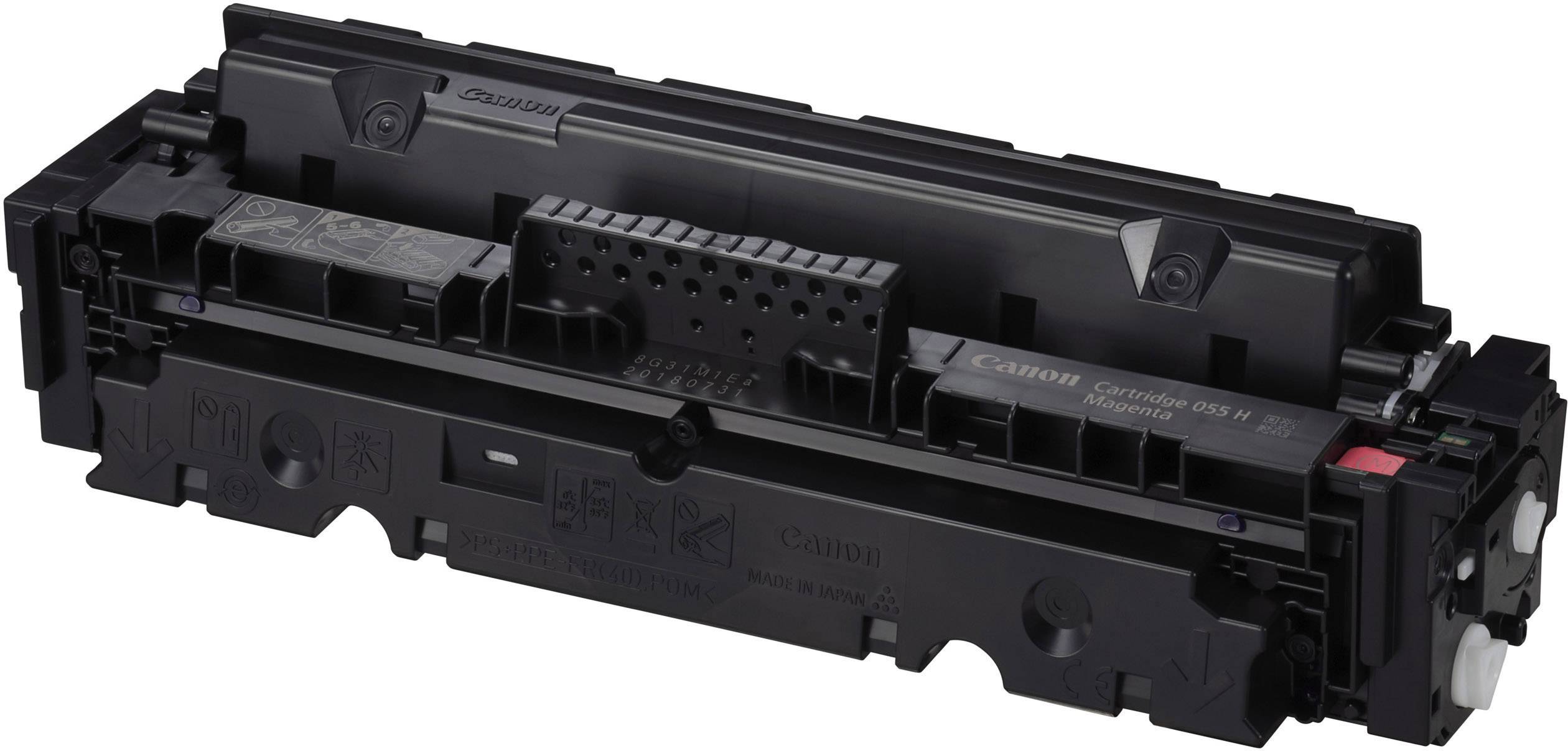 Un toner noir Canon, modèle 051H, compatible avec des imprimantes laser spécifiques, avec des étiquetages et des symboles clairs.