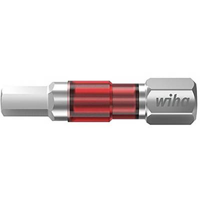 Tournevis à embouts hexagonal avec section en plastique rouge, marqué 'wiha', adapté aux outils manuels ou électriques.
