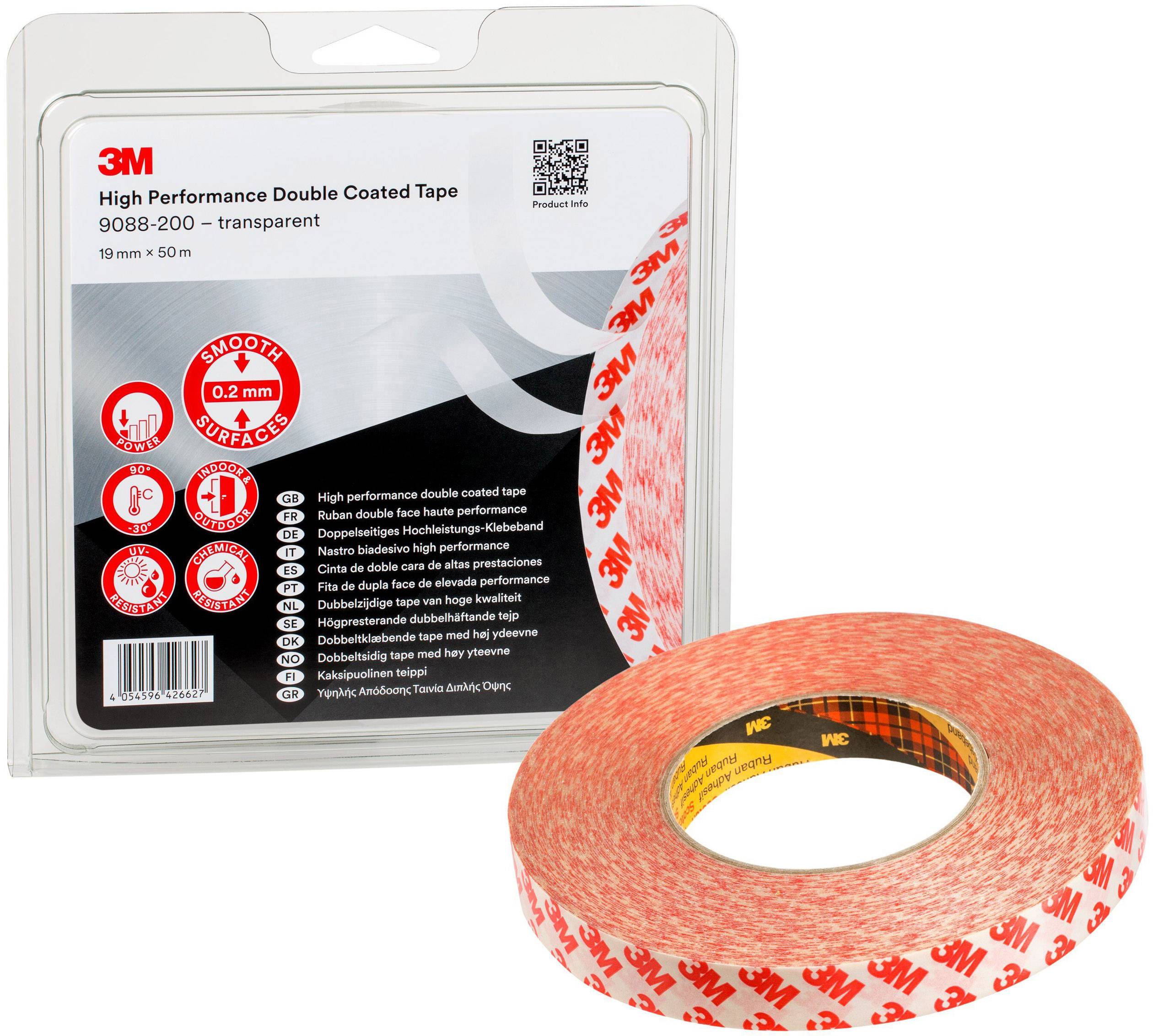 Ruban adhésif 3M 9088-200/19X50-BL transparent (L x l) 50 m x 19 mm 50 ...