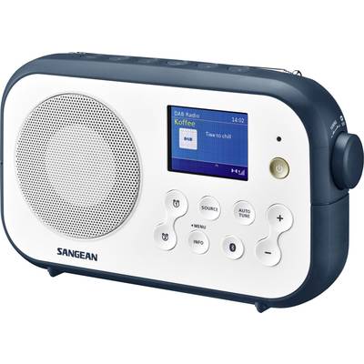 Sangean DPR-42BT White-Ink Blue Radio portative DAB+, FM Bluetooth   blanc, bleu foncé