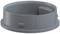 Grand réservoir cylindrique gris en plastique avec une ouverture sur le côté et un insert rectangulaire à l'intérieur.