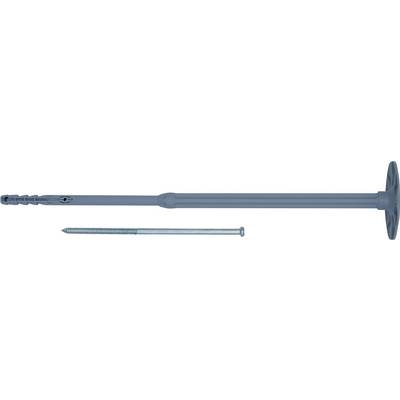 Deux attaches métalliques bleues présentées côte à côte : une longue ancre avec une grande tête circulaire et une vis plus petite en dessous.