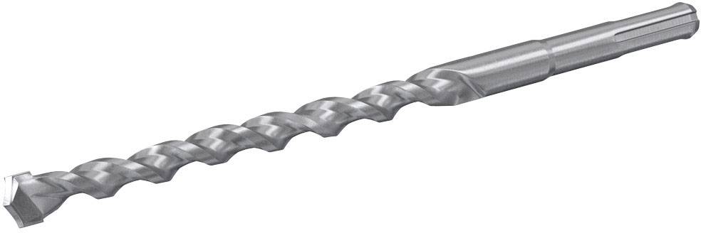 Un foret argenté à forme spiralée et à emmanchement SDS, adapté pour le perçage dans le béton et la maçonnerie.