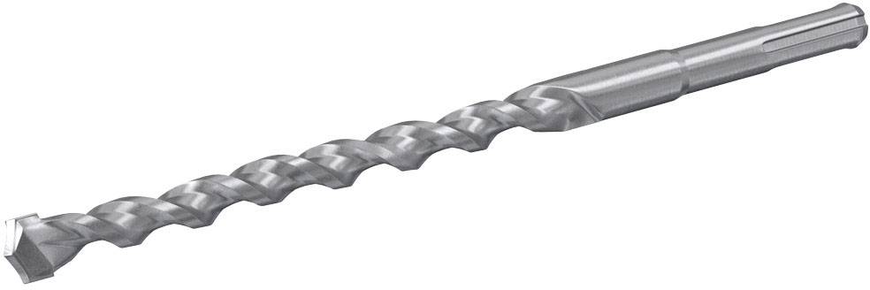 Un foret métallique à arêtes de coupe hélicoïdales et à queue SDS. Adapté pour le perçage du béton ou de la pierre.