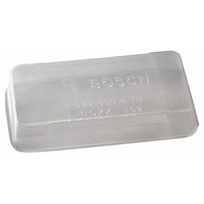 Couvercle transparent en plastique portant l'inscription 'BOSCH', le numéro de série et 'L-BOXX 102'.