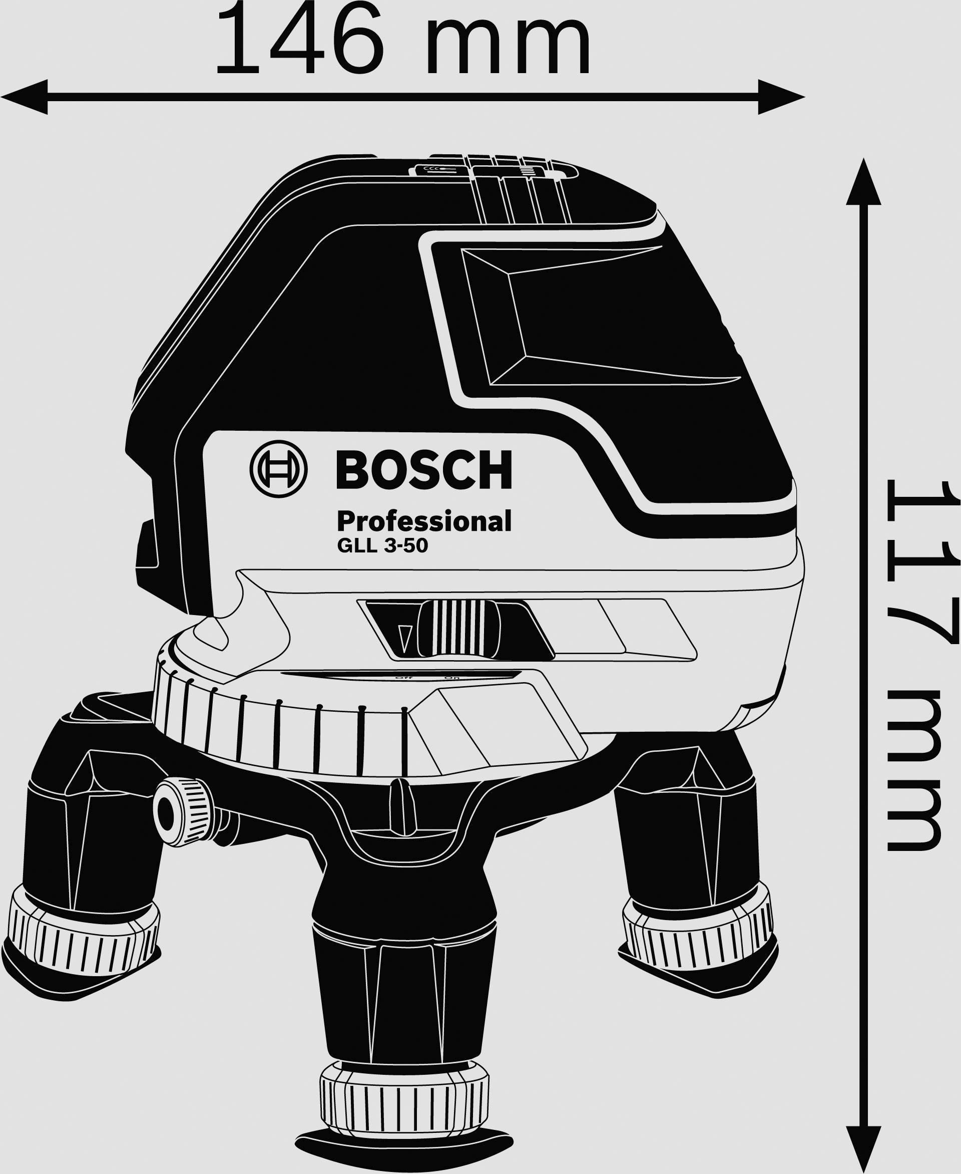 Laser à lignes GLL 3-50, avec récepteur laser LR2, support universel BM1, L-BOXX-11