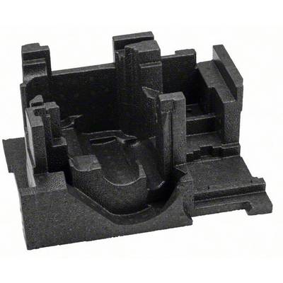 Une forme complexe en plastique noir tridimensionnelle avec plusieurs niveaux, angles et arêtes disposés dans un arrangement rectangulaire.
