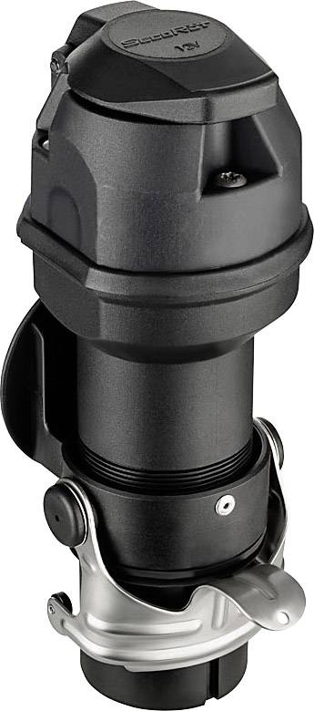 Un adaptateur industriel noir, cylindrique, doté d'éléments de fixation métalliques, probablement destiné à des connexions mécaniques ou électriques.