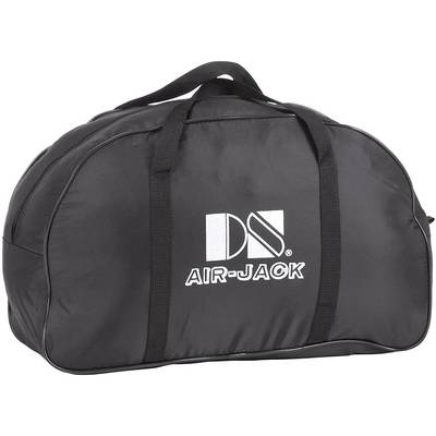 Sac de sport noir avec l'inscription 'Air-Jack' et un logo en blanc au centre ; poignées visibles en haut.