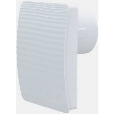 Insert de ventilation blanc avec façade incurvée et design nervuré, adapté pour l'installation dans les murs afin de ventiler les espaces intérieurs.