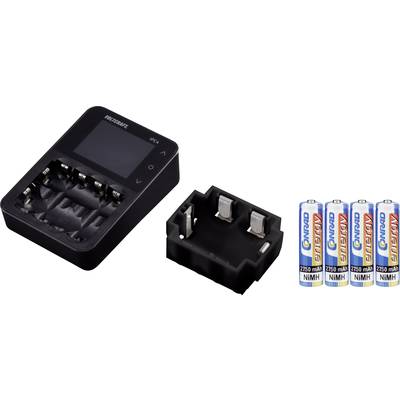 Chargeur de piles rondes VOLTCRAFT IPC-4 NiMH, NiCd, NiZn, Li-ion, LiHV, LiFePO avec accus-12