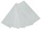 Six feuilles de papier de verre rectangulaires disposées en éventail, grises et à grain fin. Elles sont posées sur un fond blanc.