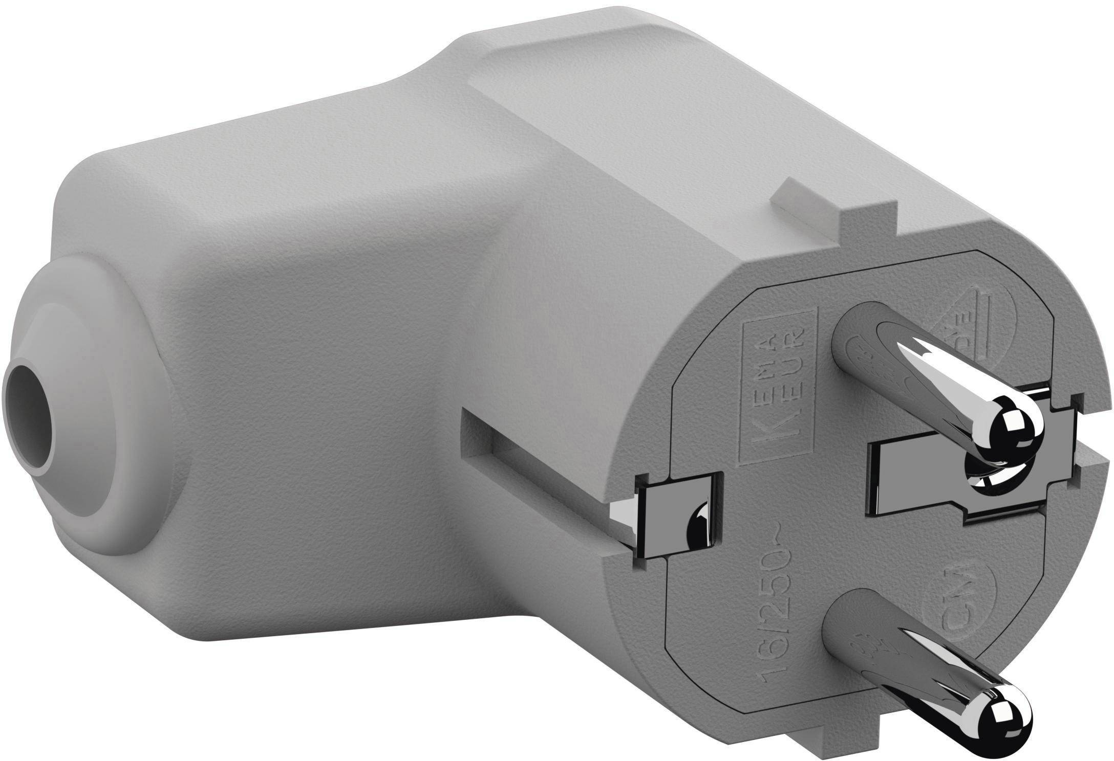 Bachmann 960.202 Fiche coudée à contact de protection polypropylène 250 V blanc IP20