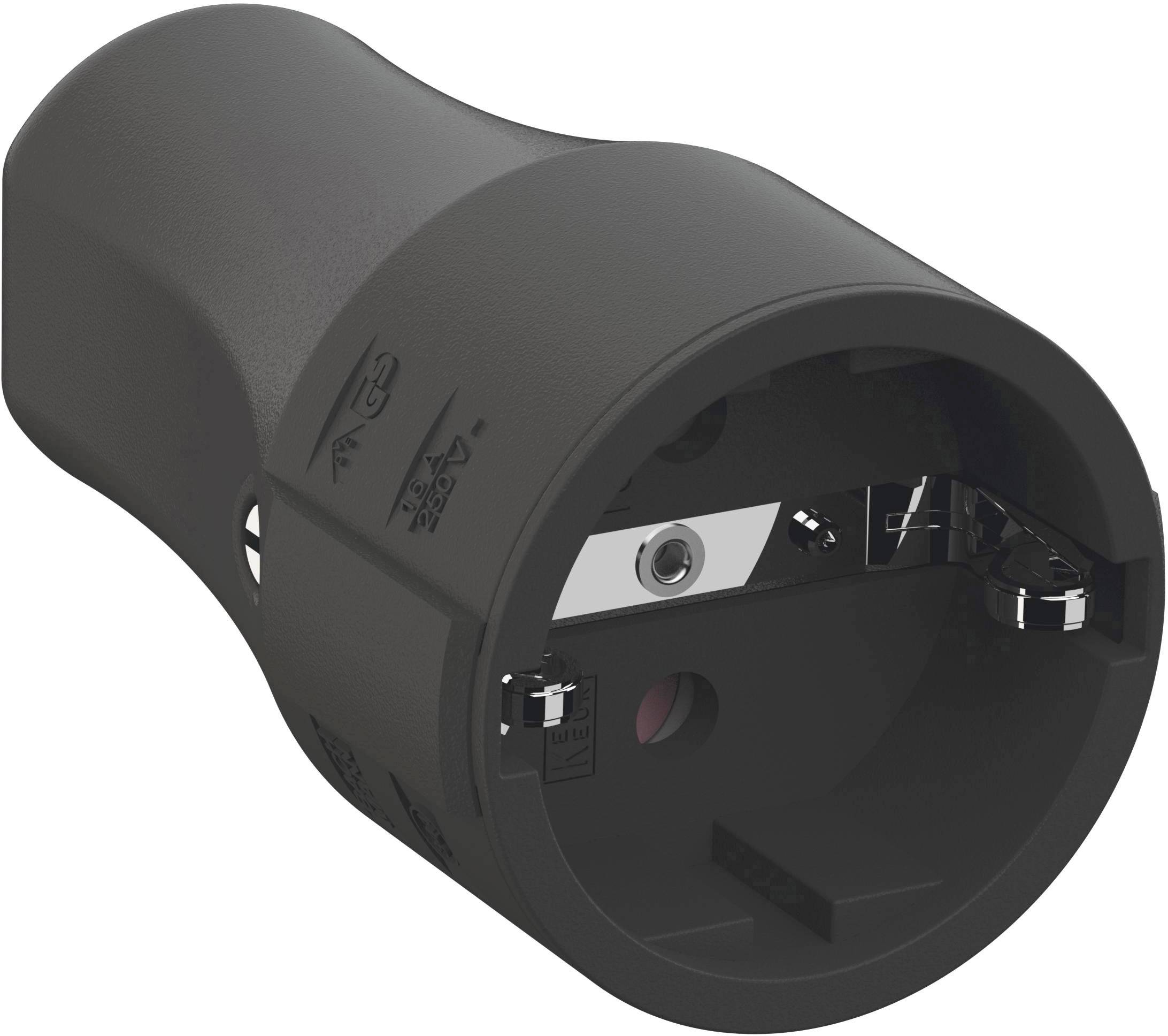 Un capuchon d'adaptateur de prise noir, cylindrique, avec une ouverture ronde, adapté pour recevoir une fiche.