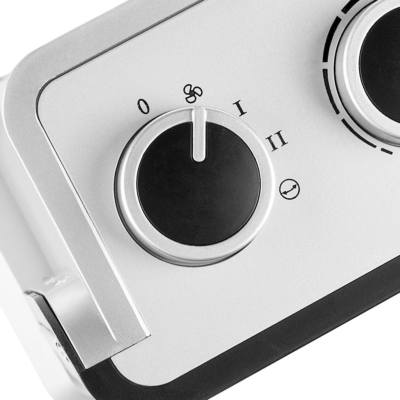 Gros plan d'un appareil ménager avec un bouton rotatif affichant les positions 0, I et II. La fonction reste indéterminée.