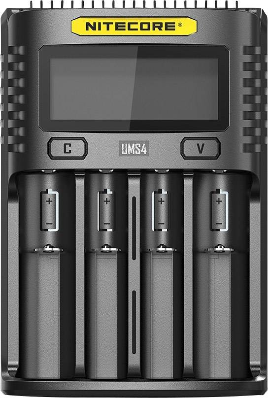 NiteCore UMS4 Chargeur de piles rondes NiCd, NiMH, Li-ion, Li