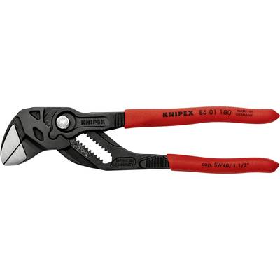 Une pince à bec rouge portant l'inscription 'Knipex 86 01 180', adaptée à divers travaux de préhension dans l'artisanat.