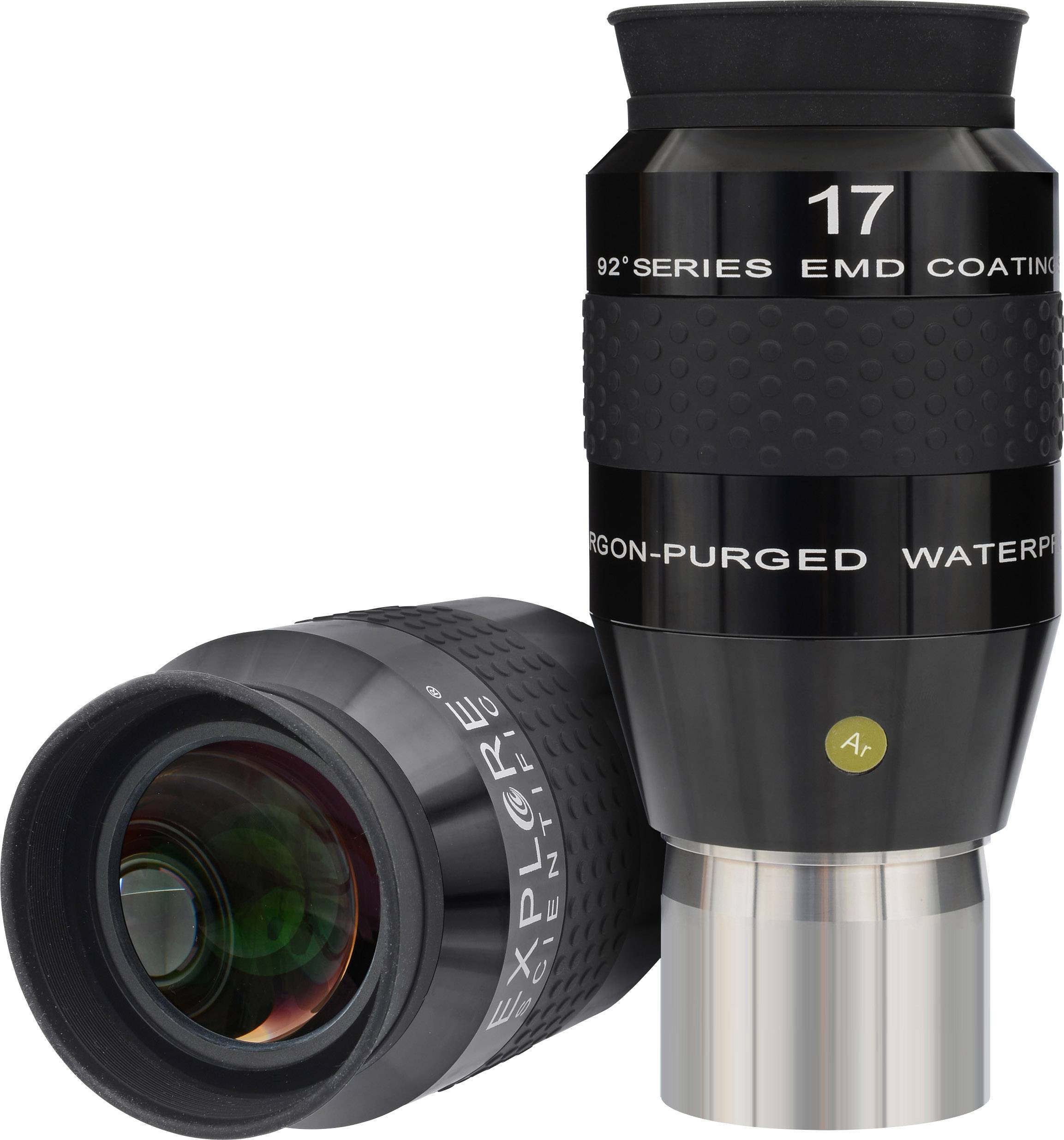 Deux oculaires haute performance pour télescopes avec revêtement multicouche et une longueur focale de 17 mm.