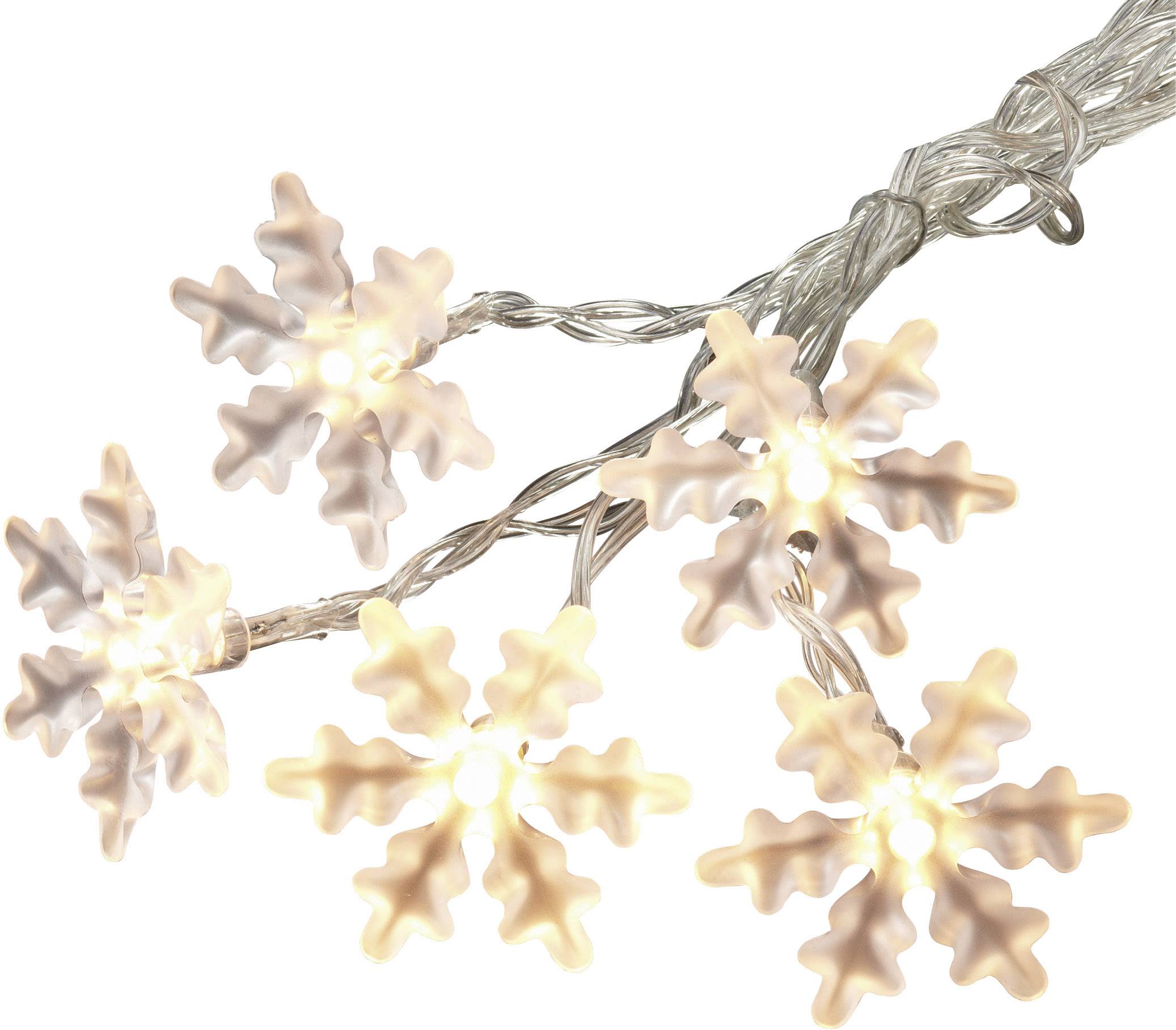 Hellum 566109 Guirlande lumineuse à motifs flocon de neige pour l'intérieur à pile(s) Nombre de lumière 10 LED blanc cha-0