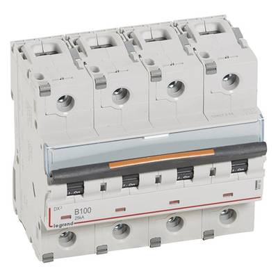 Disjoncteur Legrand B100 250A à quatre unités, adapté à la sécurité électrique et à la distribution de courant dans les installations industrielles.