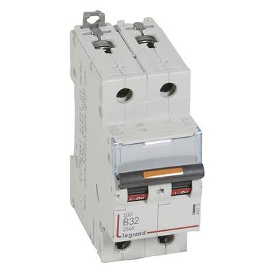 Disjoncteur automatique à double inverseur, numéro de modèle 'DX3 B32' de Legrand, capacité de 25kA.