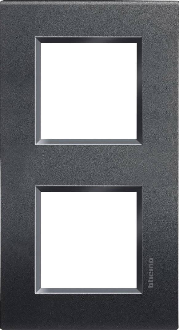 Deux découpes rectangulaires dans une plaque-cadre grise pour l'installation d'interrupteurs ou de prises électriques.