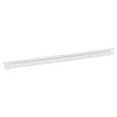 Un goulotte blanche avec plusieurs petites ouvertures rectangulaires pour la gestion des câbles dans des bureaux ou des espaces informatiques.